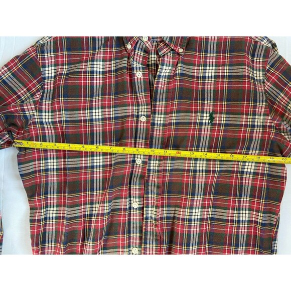 Ralph Lauren Short Sleeve Button Down Men's Sz Medium Classic Fit Red Plaid EUC - Picture 7 of 9
